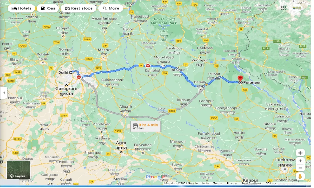 delhi-to-puranpur-round-trip