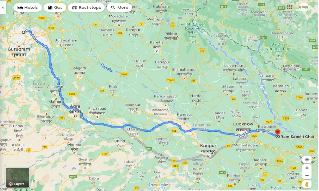 delhi-to-ram-sanehi-ghat-one-way