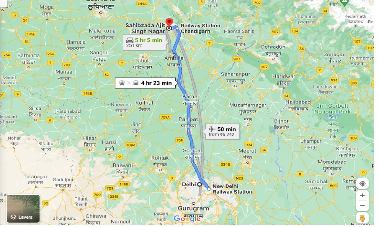 delhi-to-sahibzada-ajit-singh-nagar-one-way
