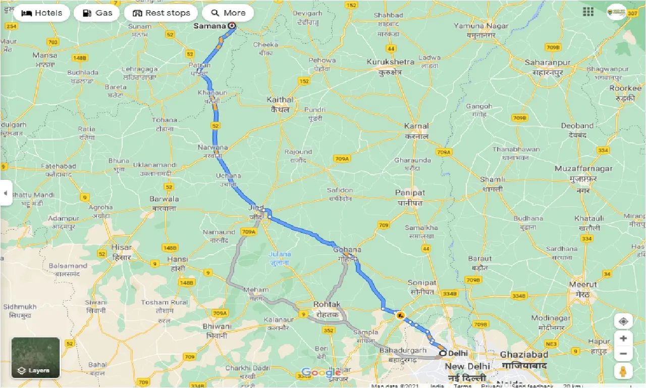 delhi-to-samana-one-way