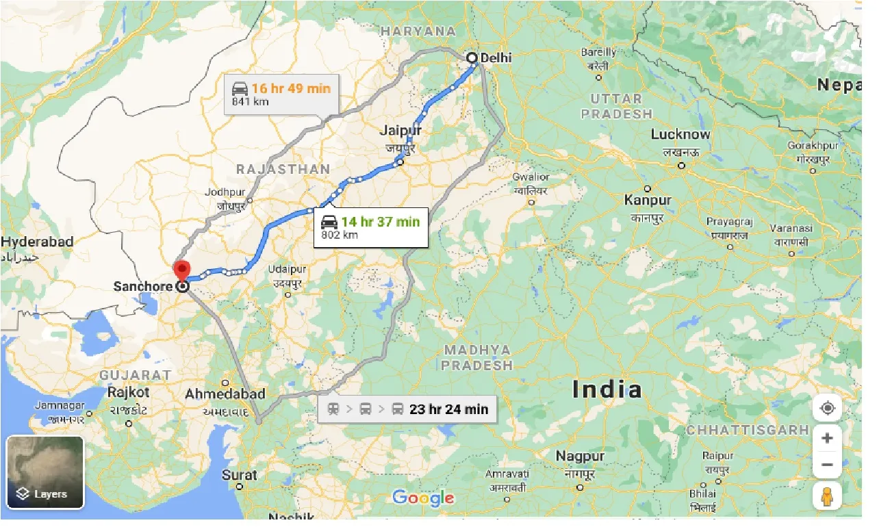 delhi-to-sanchore-taxi