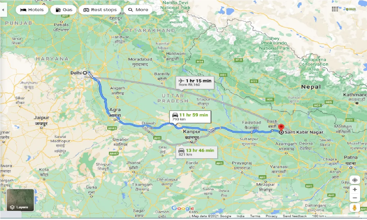 delhi-to-sant-kabir-nagar-one-way
