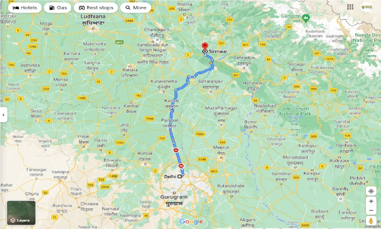 delhi-to-sirmaur-HP-round-trip