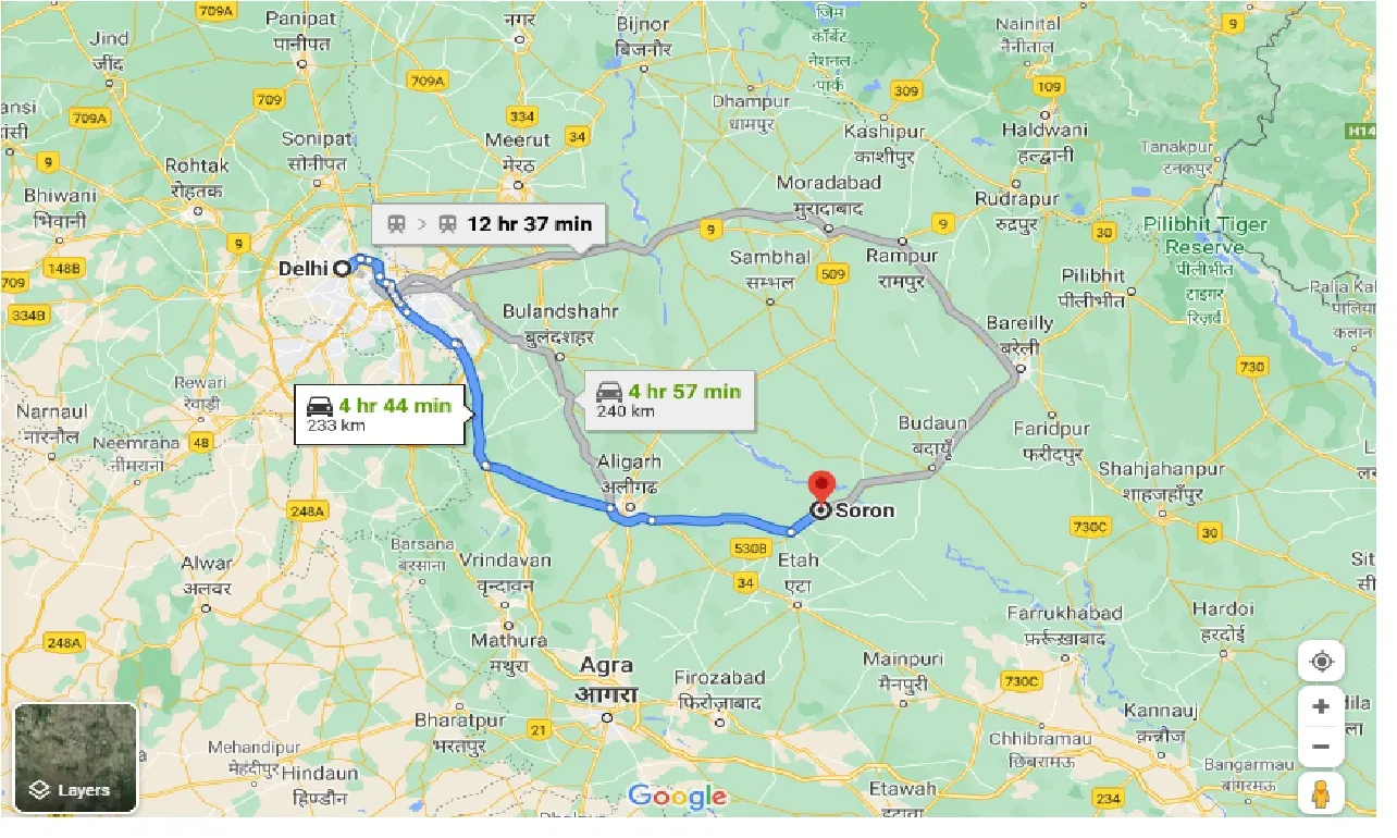 delhi-to-soron-taxi