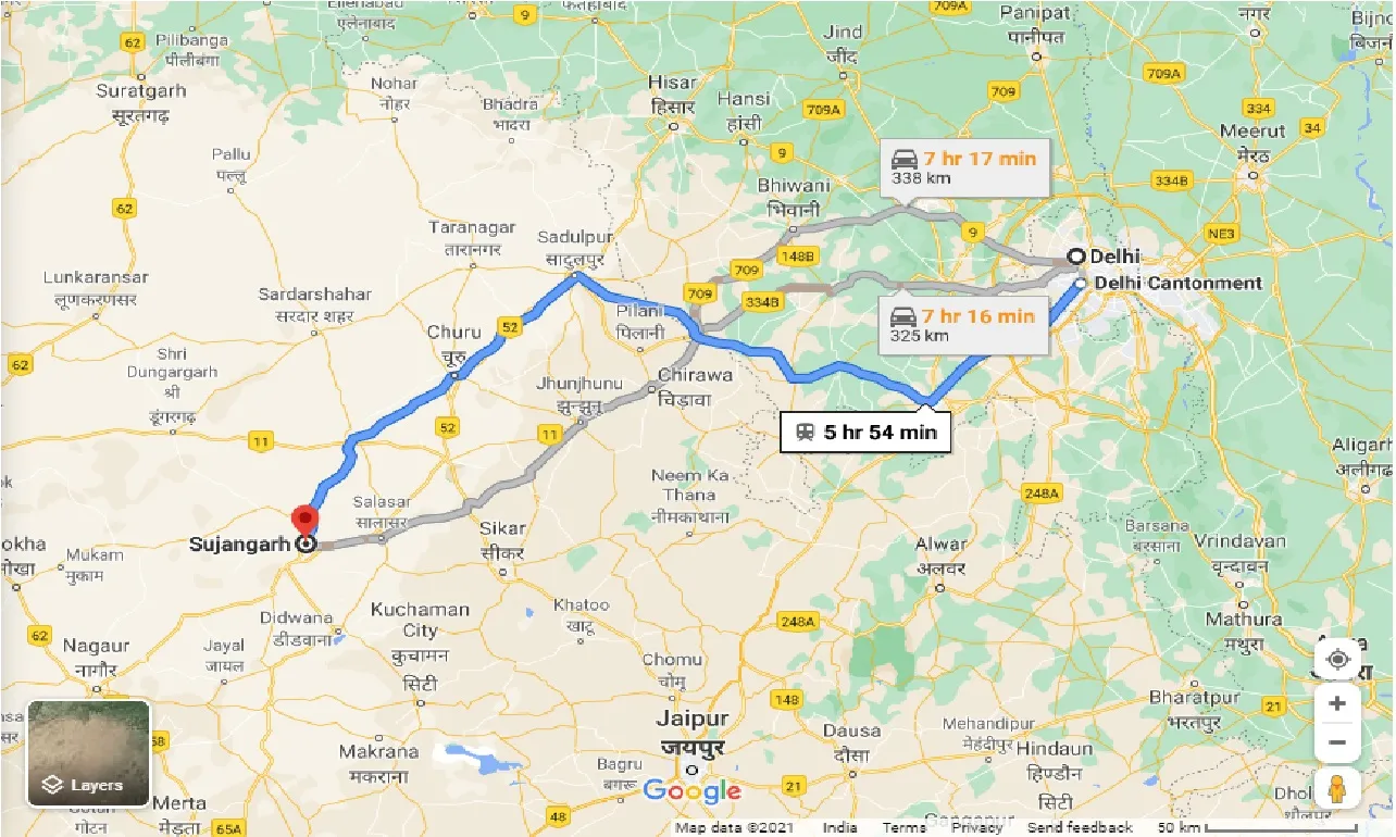 delhi-to-sujangarh-taxi