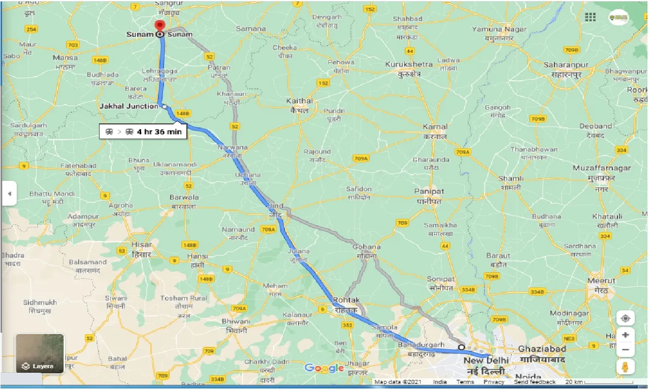 delhi-to-sunam-round-trip
