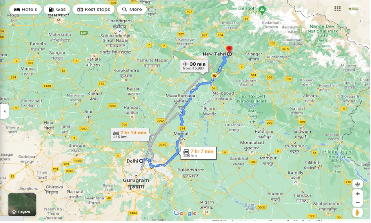 delhi-to-tehri-round-trip