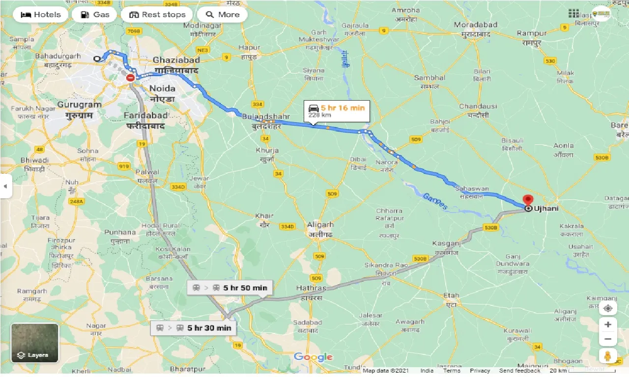delhi-to-ujhani-one-way