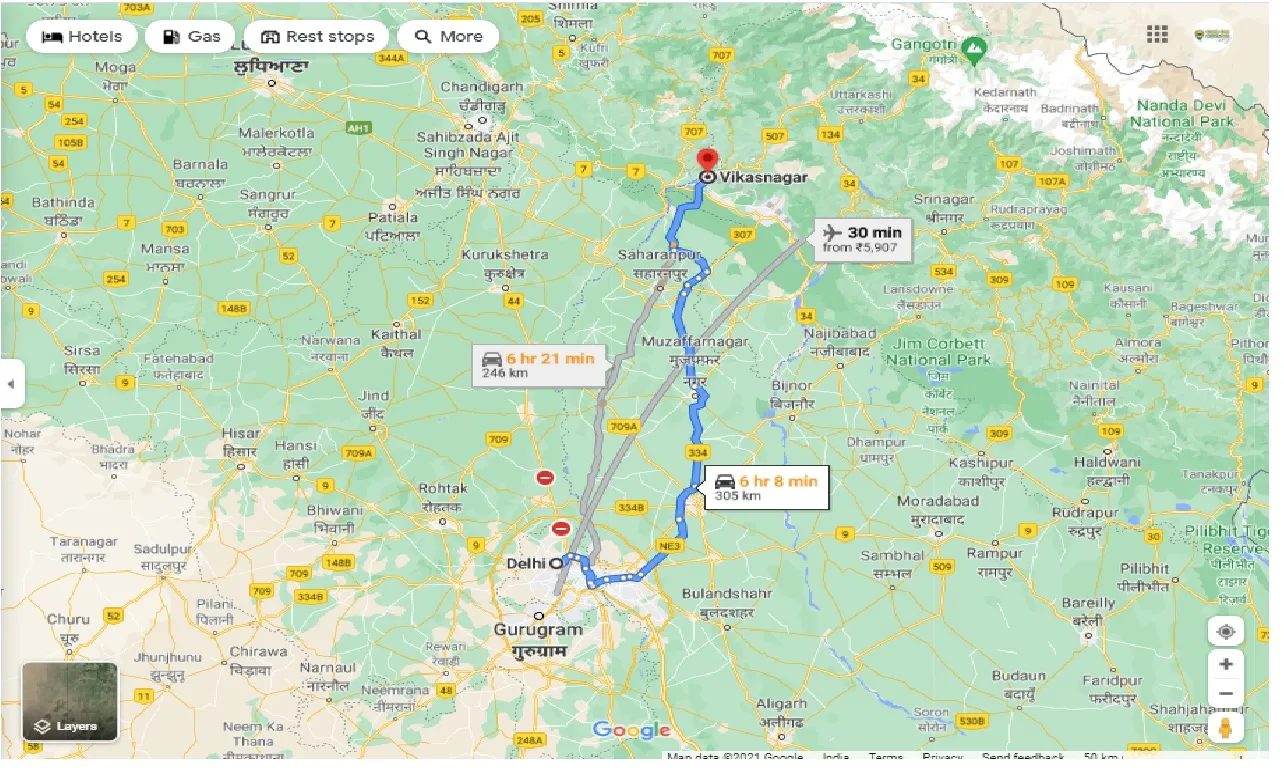 delhi-to-vikasnagar-one-way