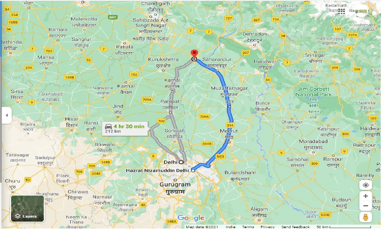 delhi-to-yamunanagar-round-trip