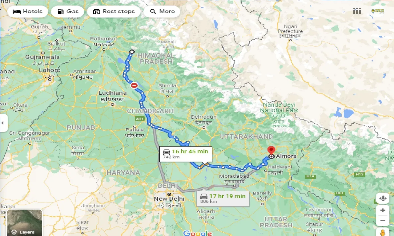 dharamshala-to-almora-taxi