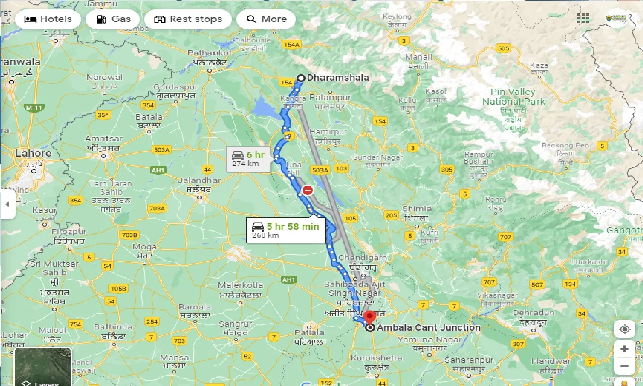 dharamshala-to-ambala-cantt-railway-station-one-way