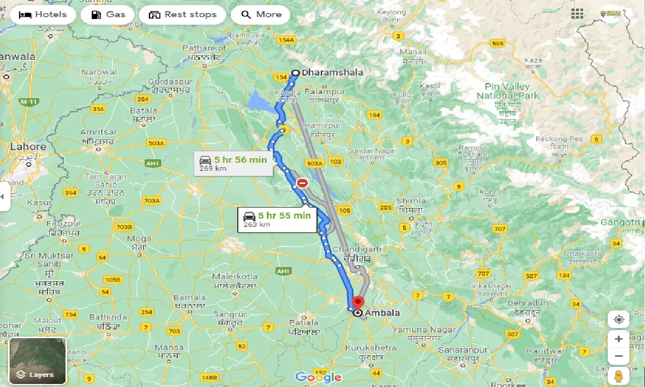 dharamshala-to-ambala-one-way
