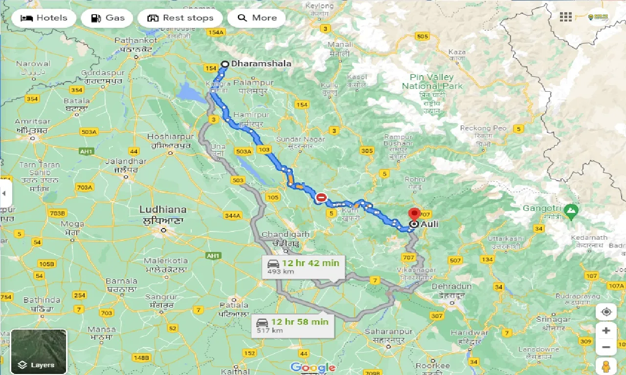 dharamshala-to-auli-one-way