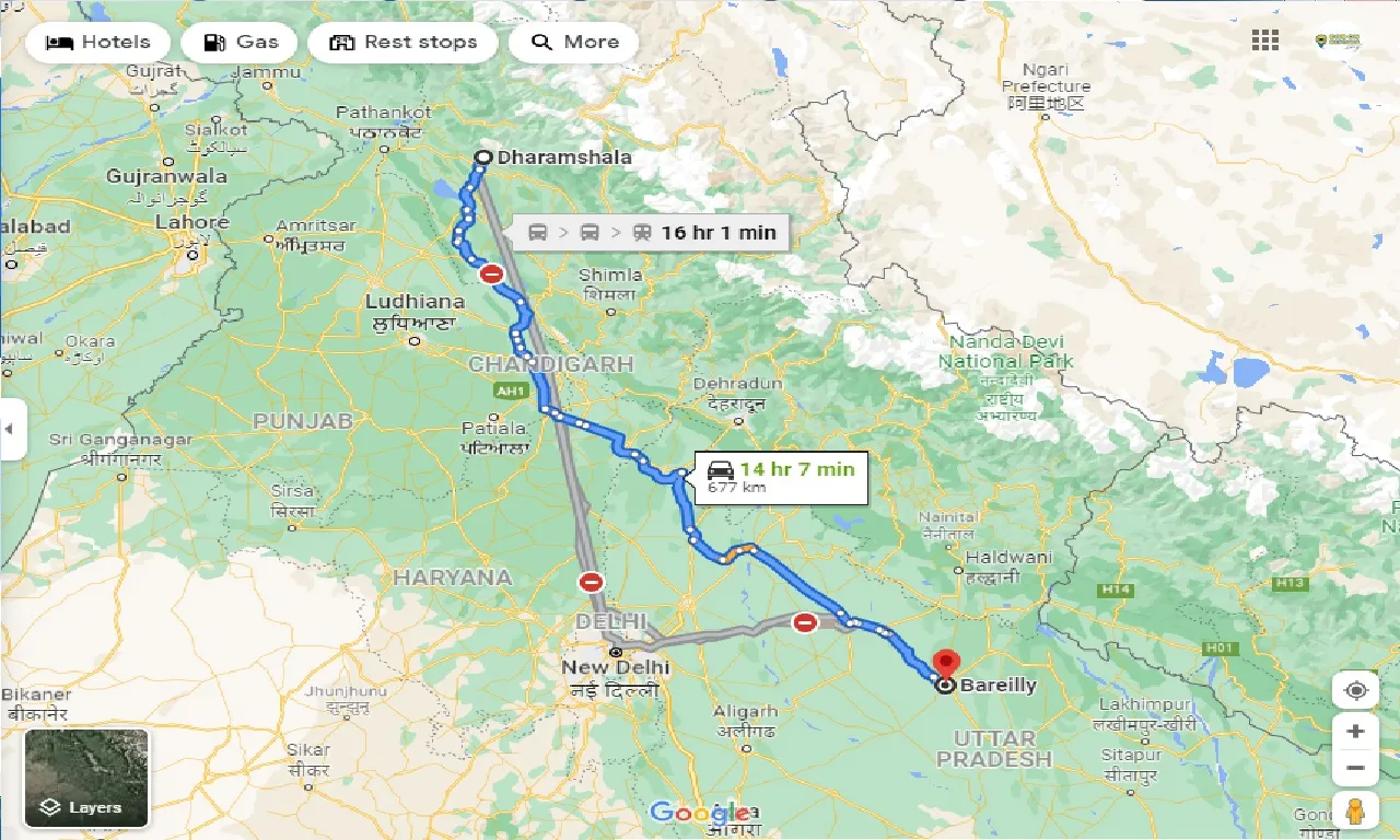 dharamshala-to-bareilly-one-way