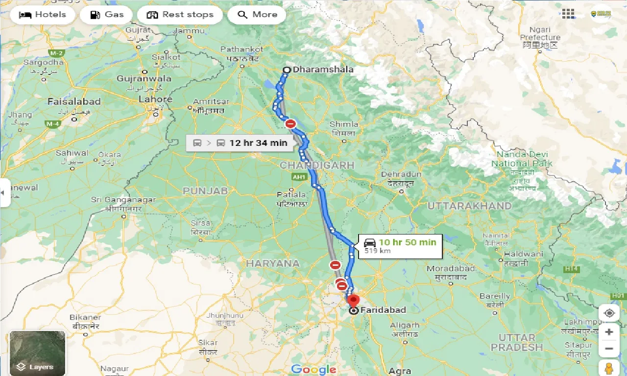 dharamshala-to-faridabad-one-way