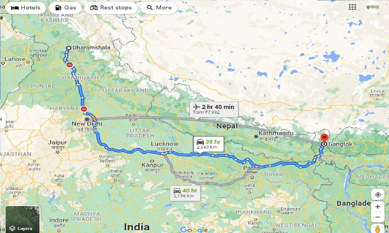 dharamshala-to-gangtok-one-way