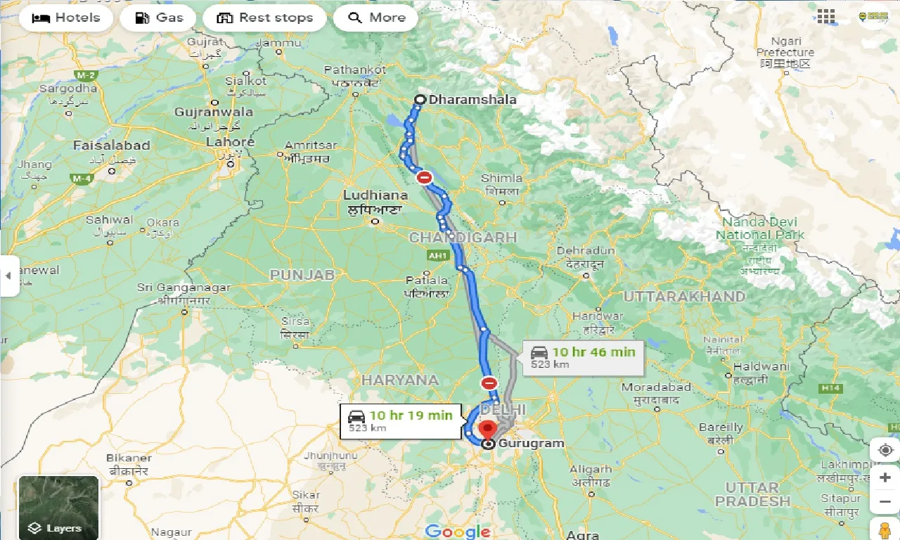dharamshala-to-gurgaon-one-way