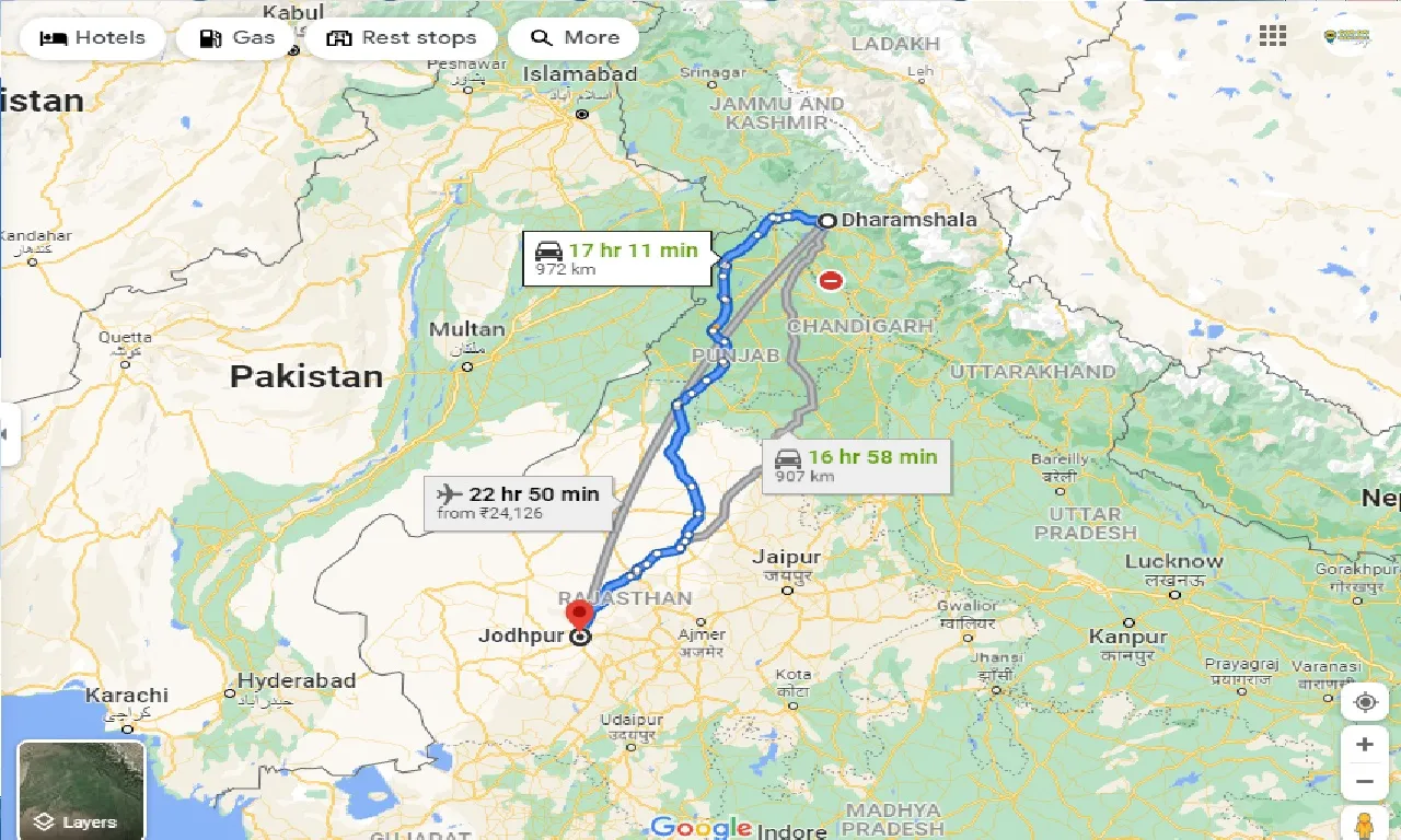 dharamshala-to-jodhpur-one-way