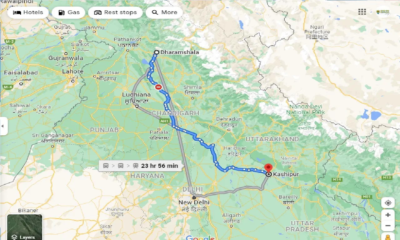 dharamshala-to-kashipur-taxi