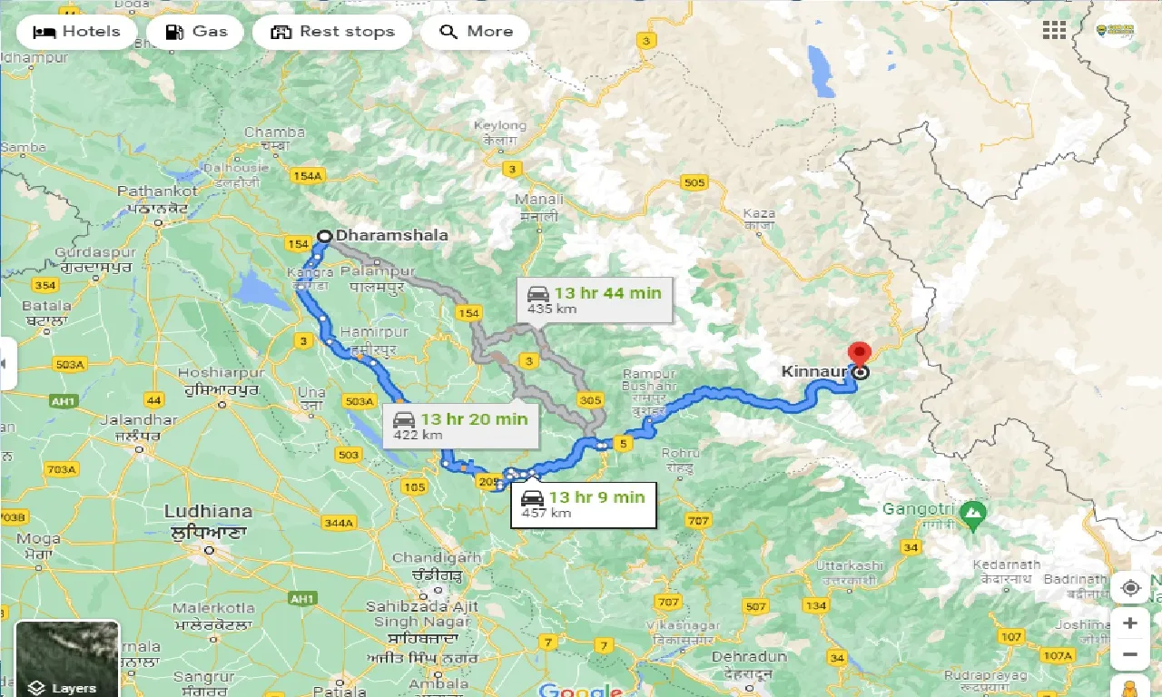 dharamshala-to-kinnour-taxi
