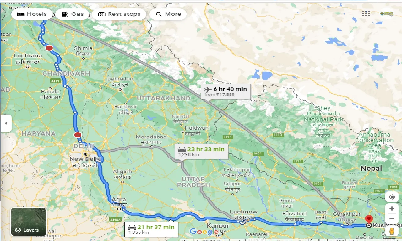 dharamshala-to-kushinagar-taxi