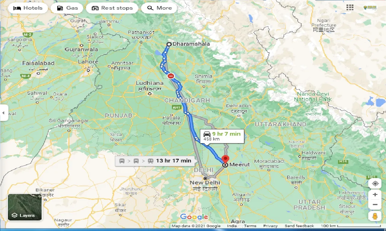 dharamshala-to-meerut-taxi