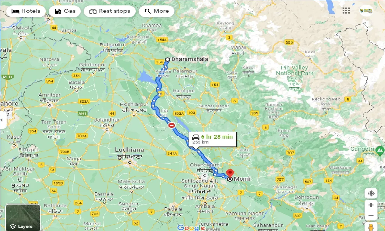 dharamshala-to-morni-one-way