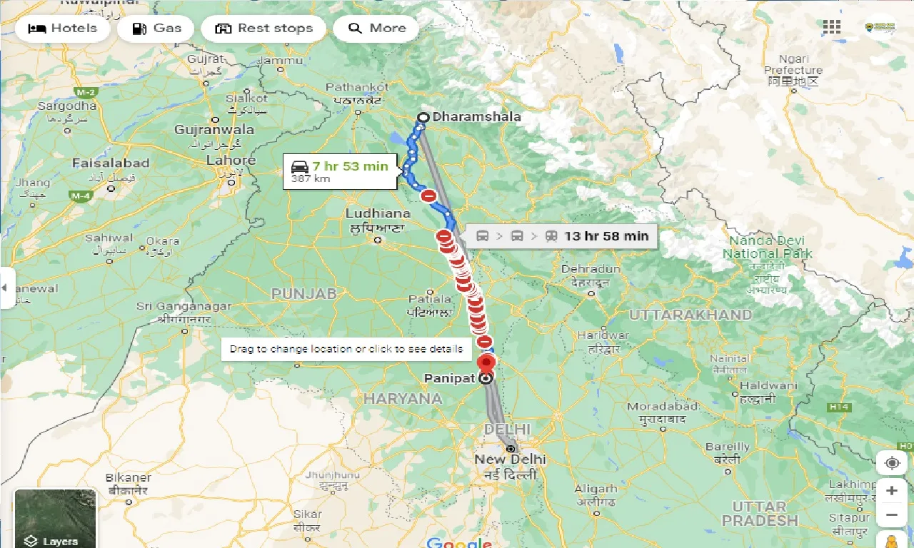 dharamshala-to-panipat-taxi