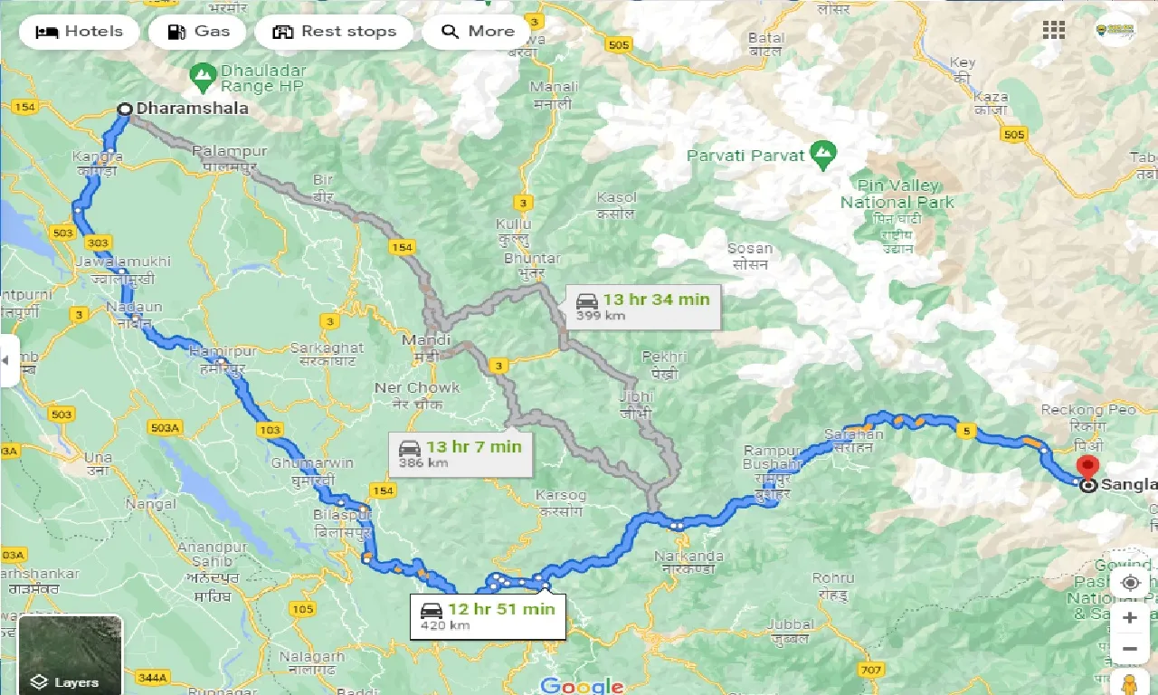 dharamshala-to-sangla-taxi