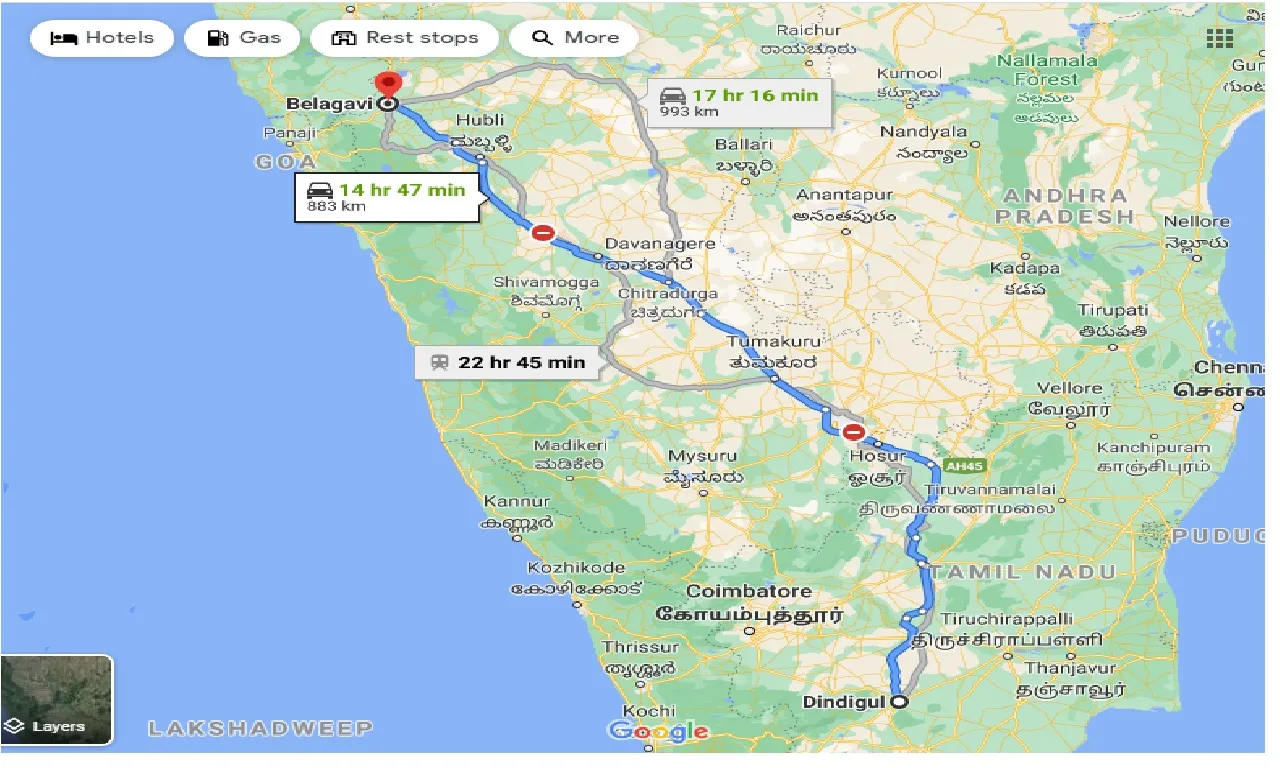 dindigul-to-belgaum-taxi