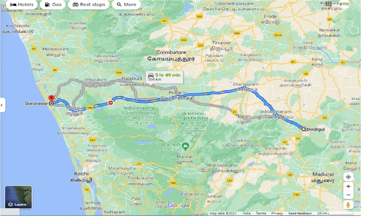 dindigul-to-guruvayur-one-way