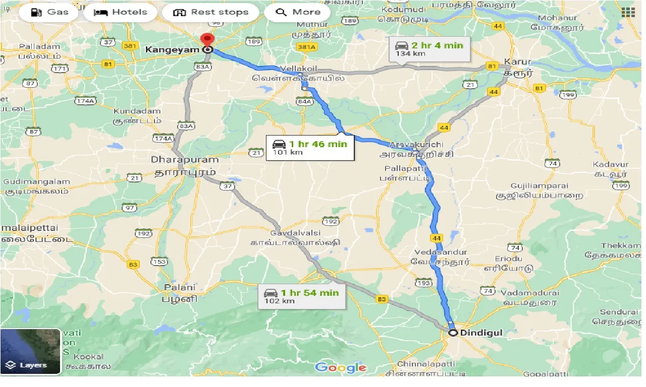 dindigul-to-kangeyam-taxi