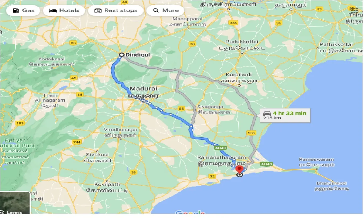 dindigul-to-keelakarai-taxi