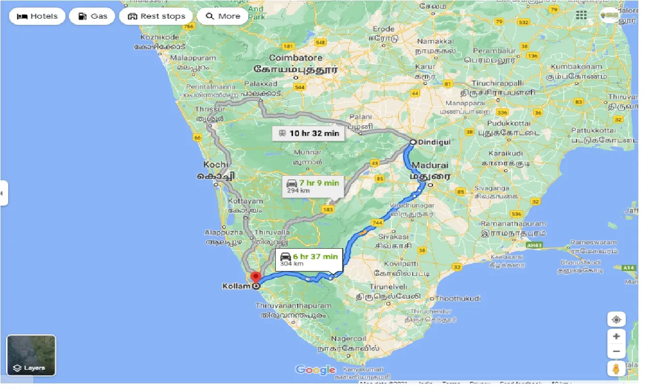 dindigul-to-kollam-round-trip