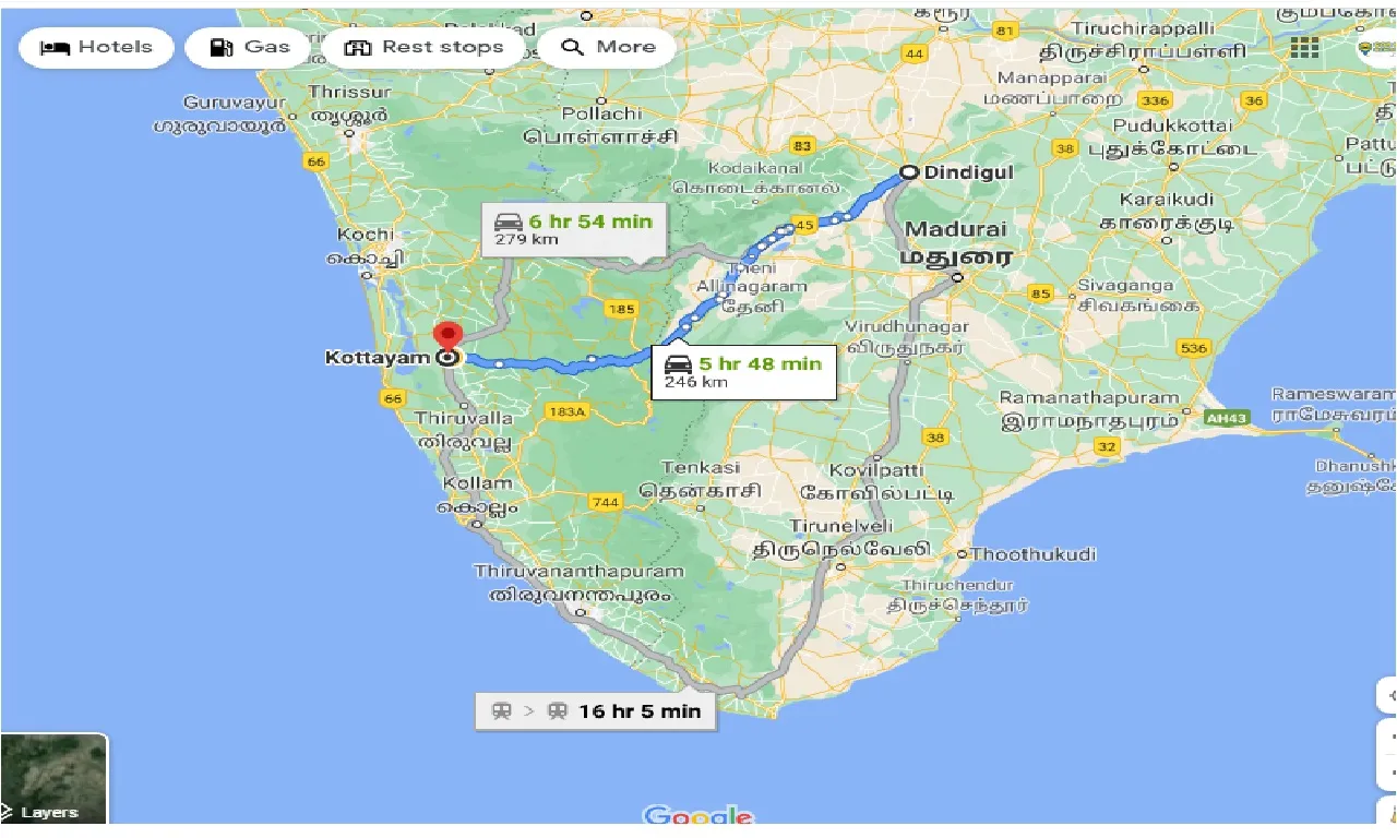 dindigul-to-kottayam-one-way