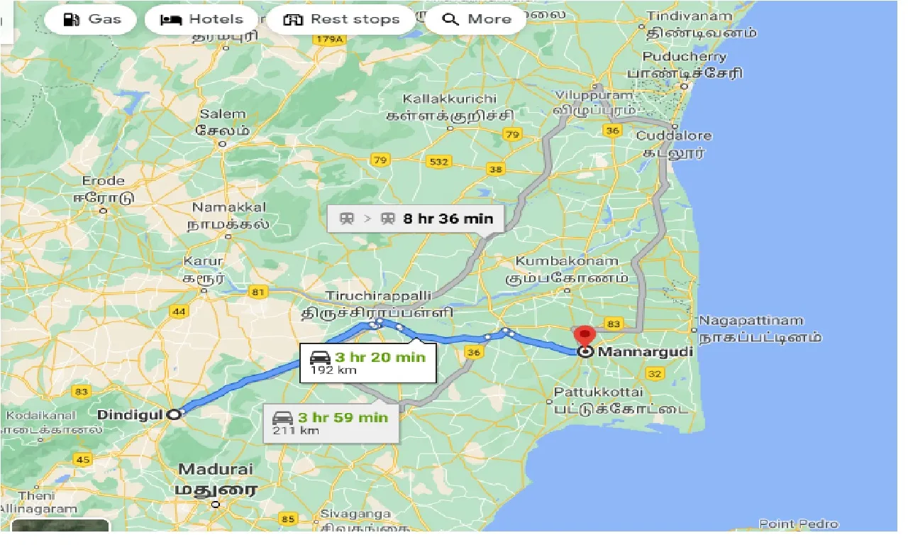 dindigul-to-mannargudi-taxi