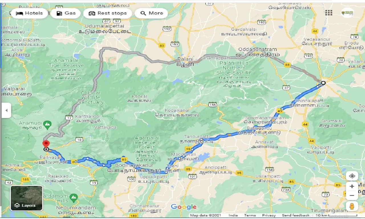 dindigul-to-munnar-round-trip