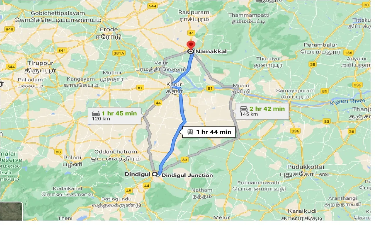dindigul-to-namakkal-taxi