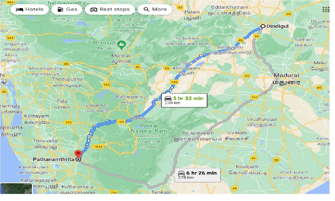 dindigul-to-pathanamthitta-taxi