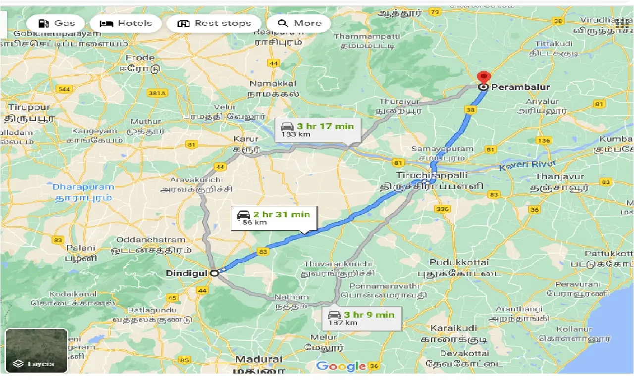 dindigul-to-perambalur-one-way