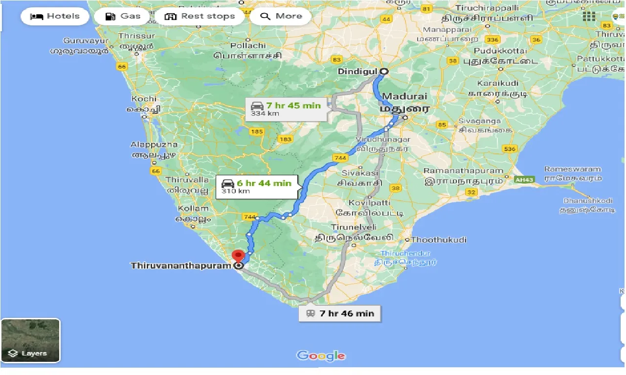 dindigul-to-thiruvananthapuram-one-way