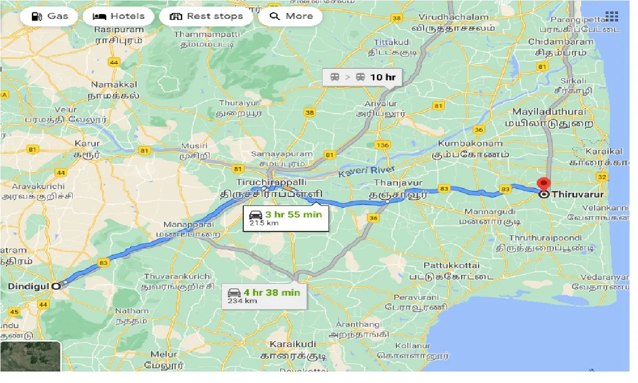 dindigul-to-thiruvarur-taxi