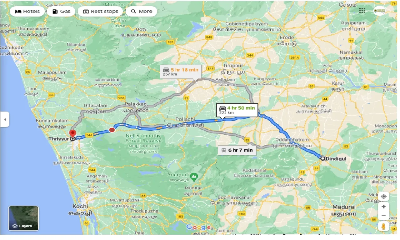 dindigul-to-thrissur-round-trip