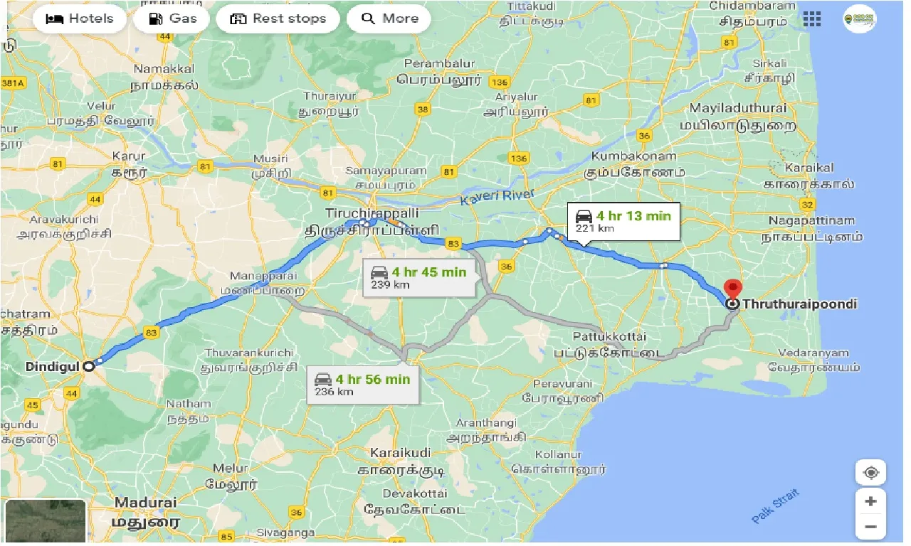 dindigul-to-thruthuraipoondi-one-way