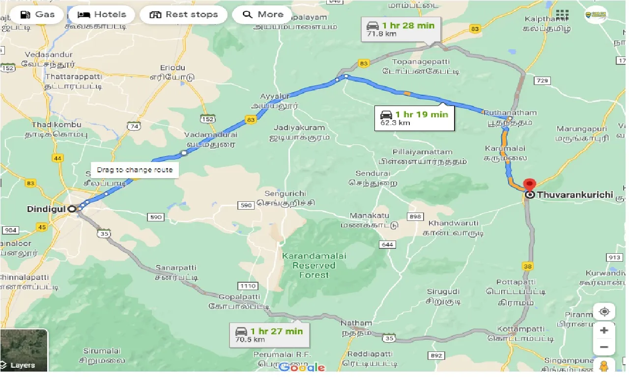 dindigul-to-thuvarankurichi-one-way