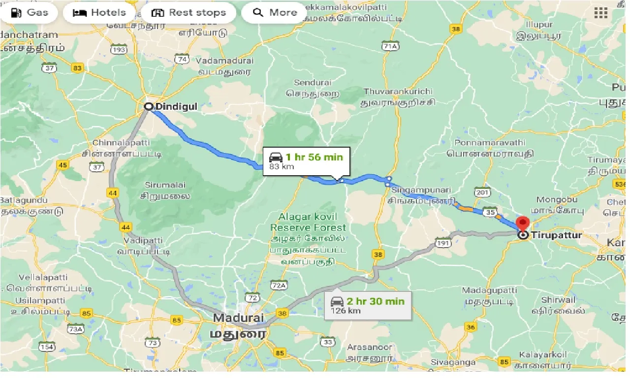 dindigul-to-tirupathur-one-way