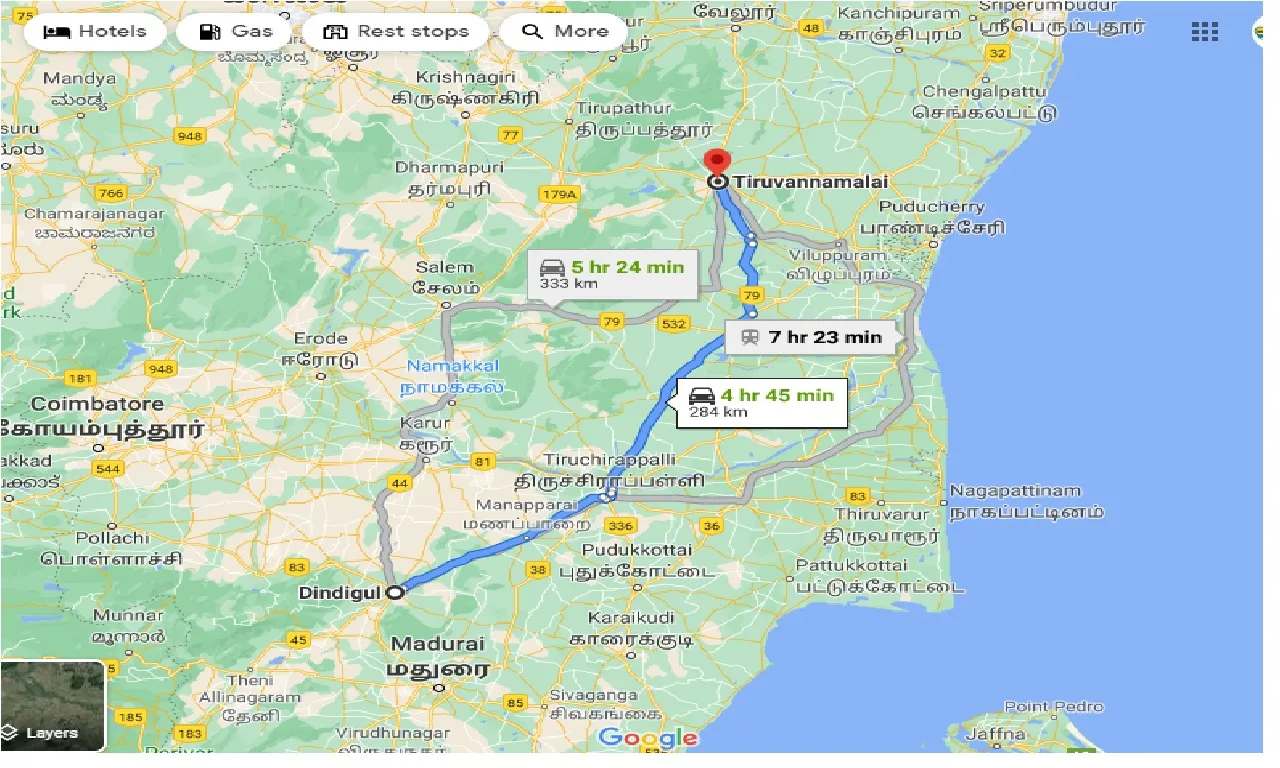 dindigul-to-tiruvannamalai-one-way