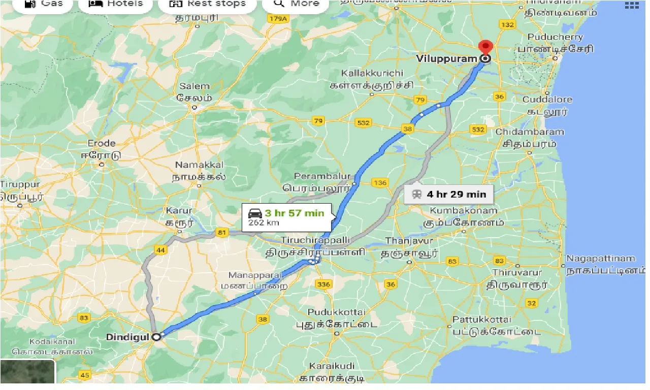 dindigul-to-viluppuram-taxi