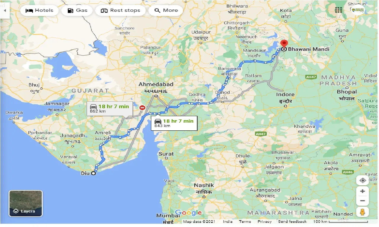 diu-to-bhawani-mandi-one-way